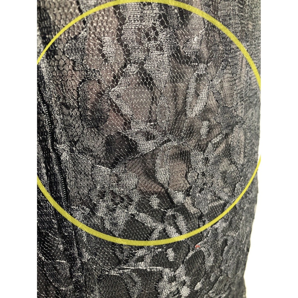 Vtg 90s Goth Lace Sequin Dress Black Whimsygoth Witchy 39-33-39 DAMAGED/STAIND L - Picture 13 of 15